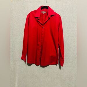 Kenneth Cole Reaction Red Dress Shirt Large Slim Fit Long Sleeve Professional